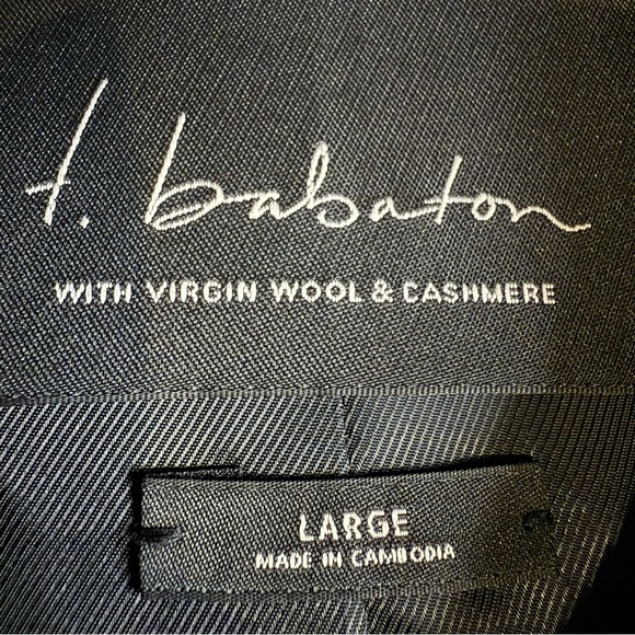 Babaton Black Double-Breasted Trench Coat Wool and Cashmere blend Large - Picture 10 of 16